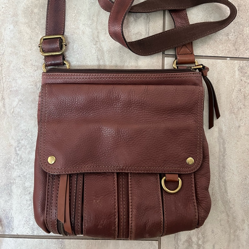 Fossil Morgan Brown Leather Crossbody Bag
